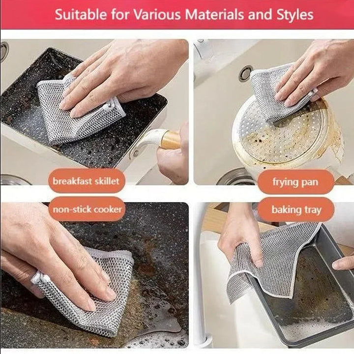 Multifunctional Non-Scratch Wire Dishcloth – Tough on Dirt, Gentle on Surfaces