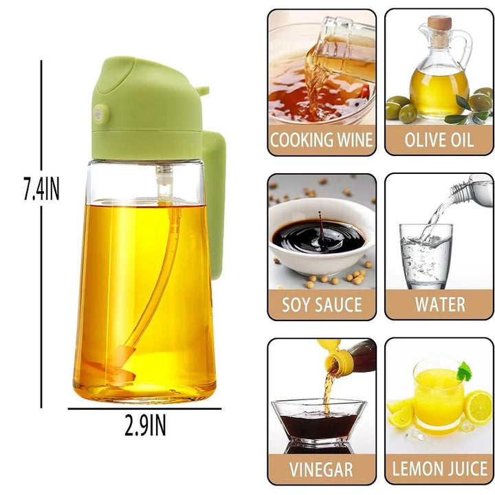 2-in-1 Oil Sprayer & Pourer Bottle – Precision Cooking Made Simple
