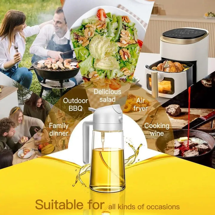 2-in-1 Oil Sprayer & Pourer Bottle – Precision Cooking Made Simple