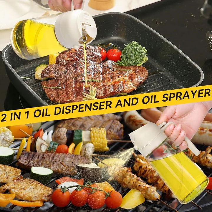 2-in-1 Oil Sprayer & Pourer Bottle – Precision Cooking Made Simple